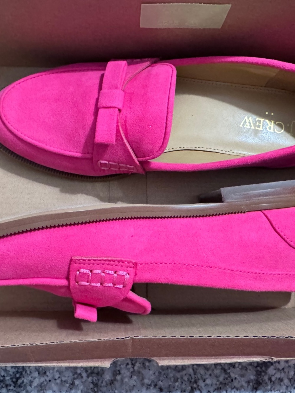 J.Crew pink suede loafers